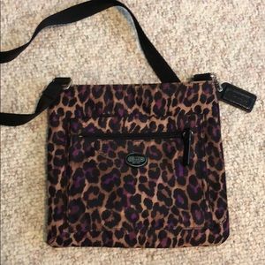 Coach Purple Cheetah Print Crossbody